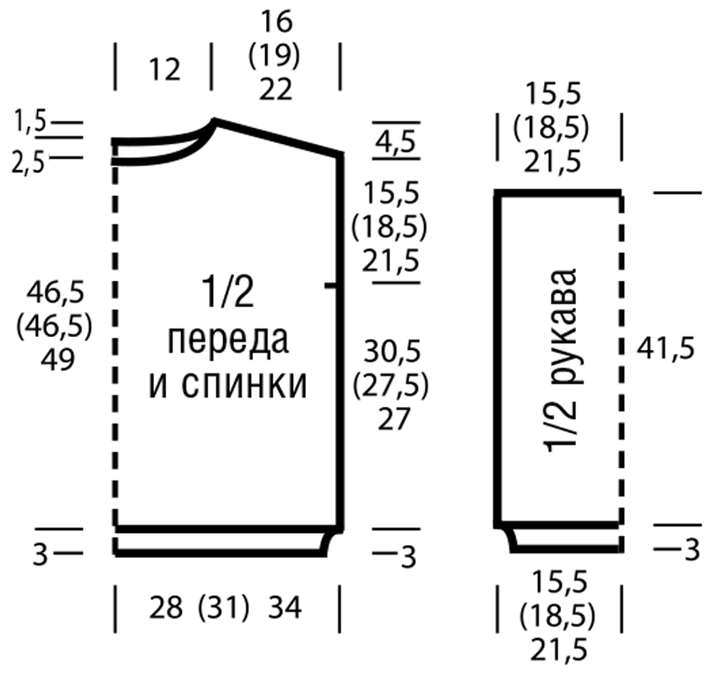 Выкройка свободного пуловера Выкройка свободного пуловера