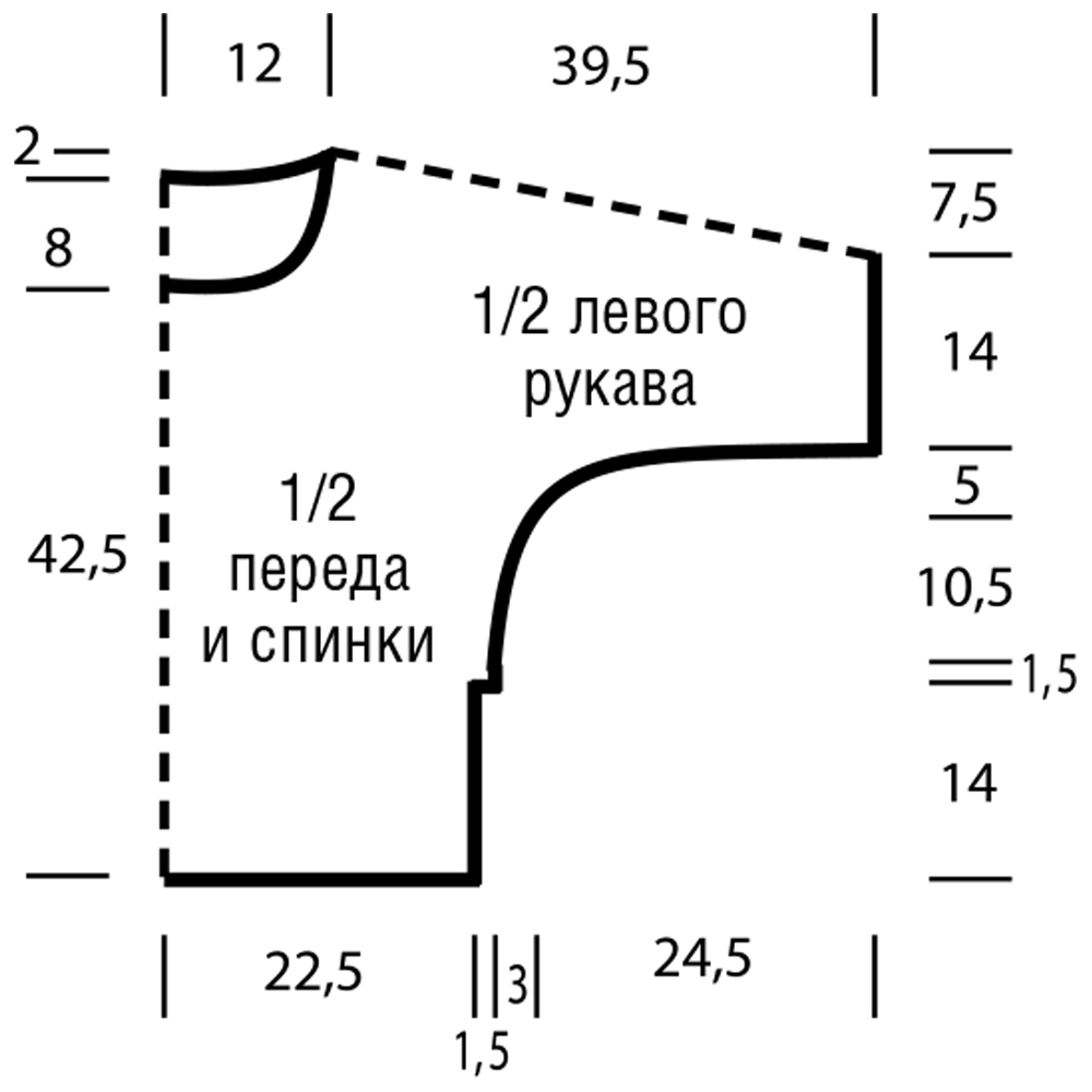 Выкройка летучая мышь с воротником Выкройка летучая мышь с воротником