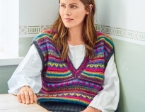 Связать модный жилет из мохера