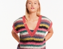 Связать модный жилет из мохера