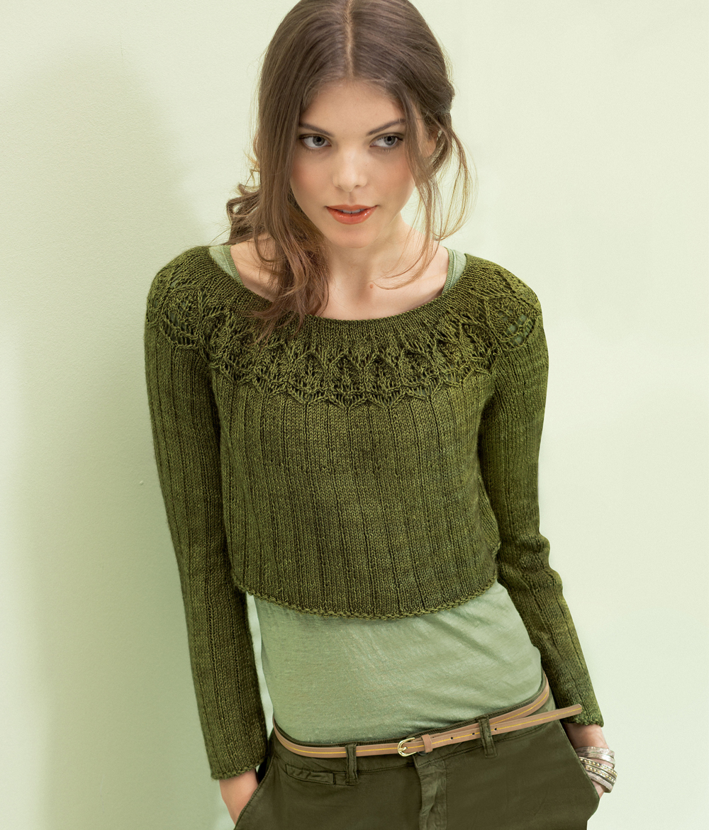 Зеленый пуловер Сабрина