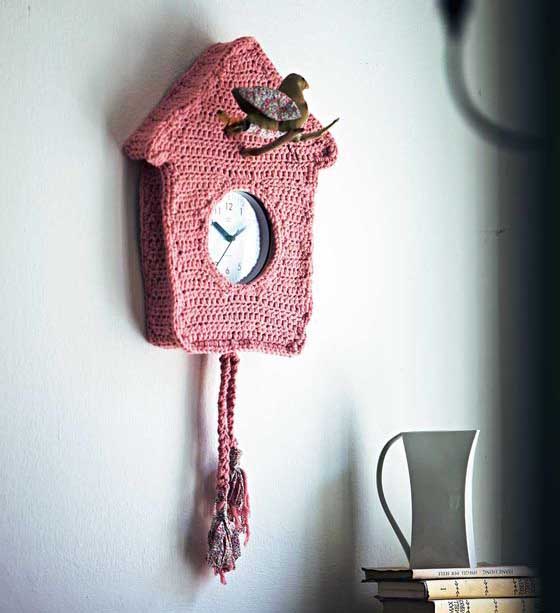 Настенные часы - схема вязания крючком с описанием на Verena.ru