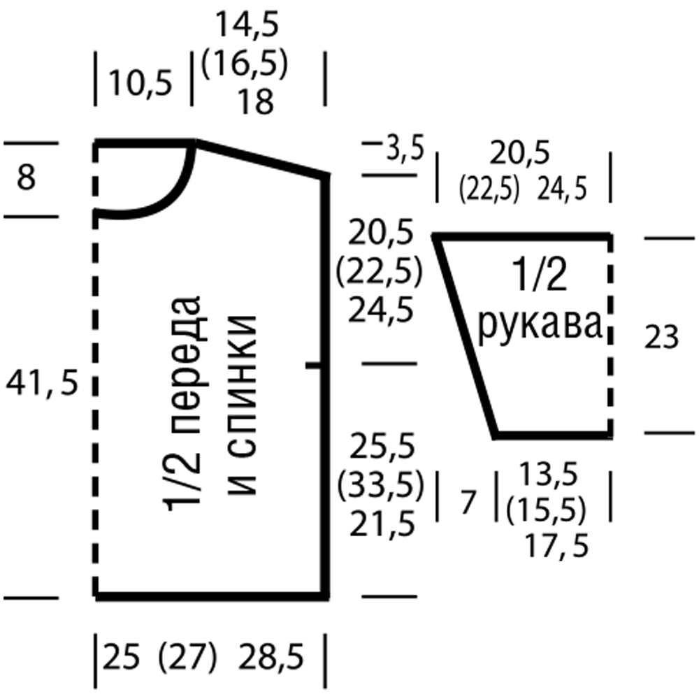 Укороченные свитера схемы