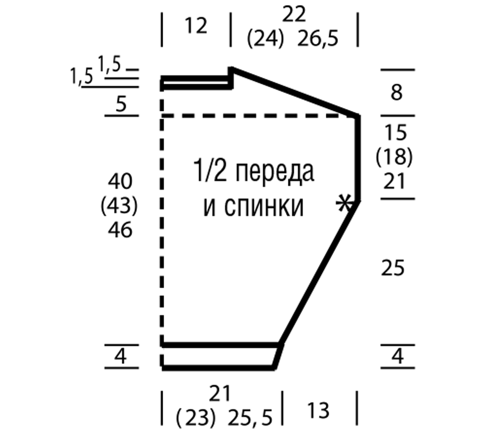 Схема рукава короткого