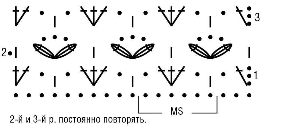 Афганский узор крючком схема