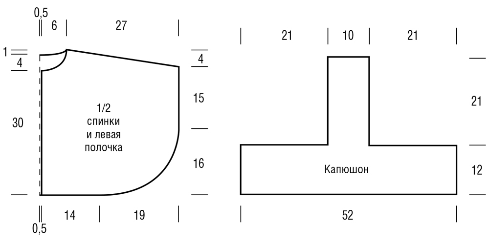 Капюшон крючком от горловины схемы для женщин