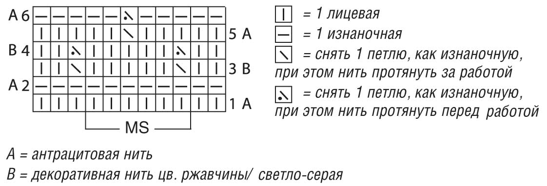 Трехцветный твид спицами схемы и описание