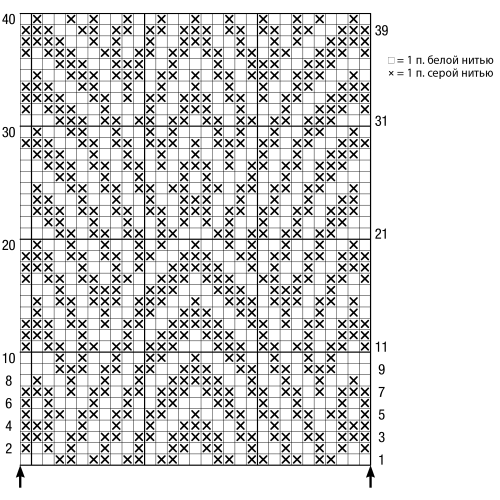 Вязание орнамента спицами схемы